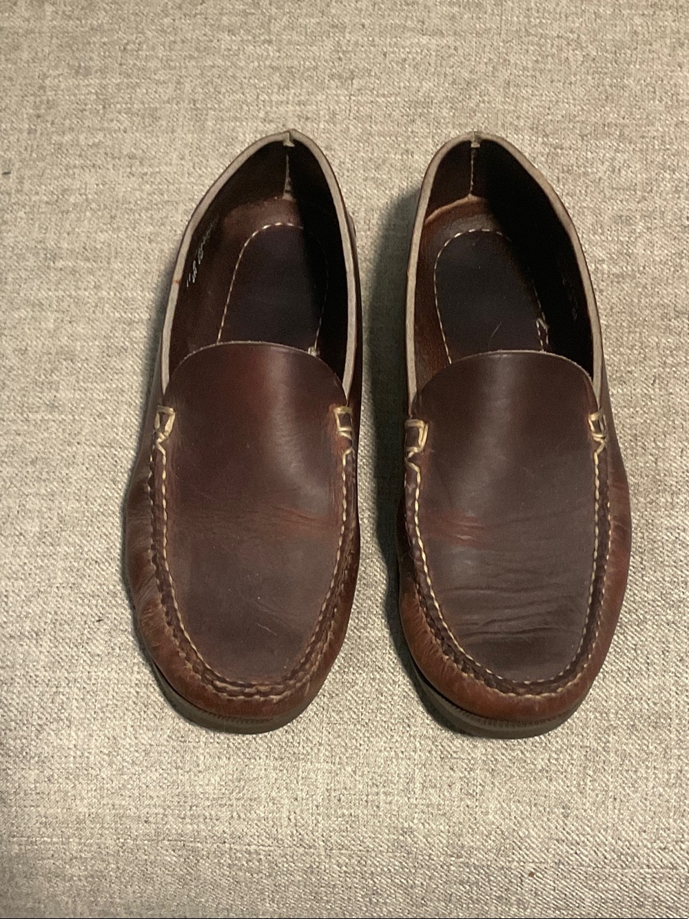 Men's Brown Leather Slip-On Driving Loafers